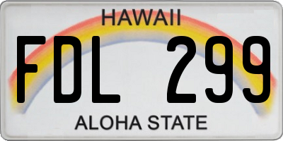 HI license plate FDL299