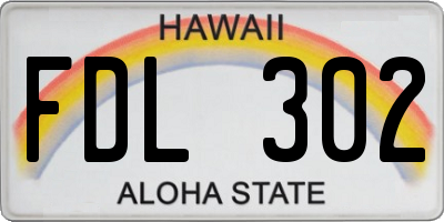 HI license plate FDL302