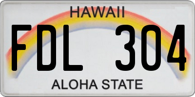 HI license plate FDL304