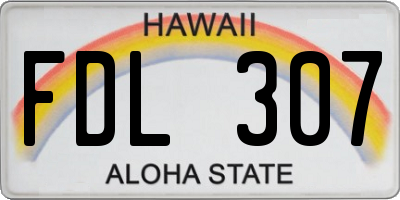 HI license plate FDL307