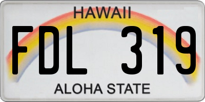 HI license plate FDL319