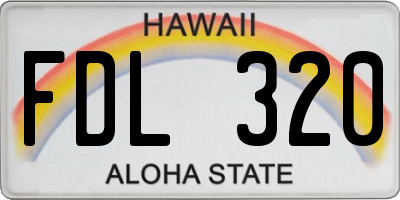 HI license plate FDL320