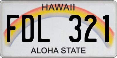 HI license plate FDL321
