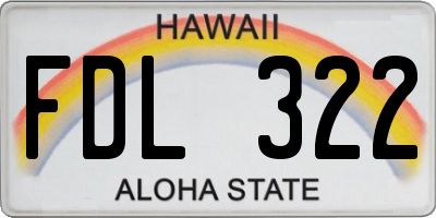 HI license plate FDL322