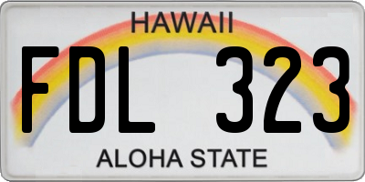 HI license plate FDL323