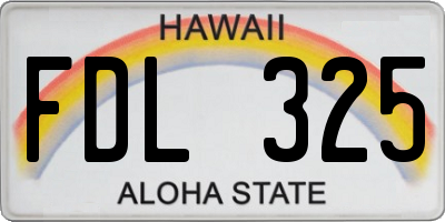 HI license plate FDL325