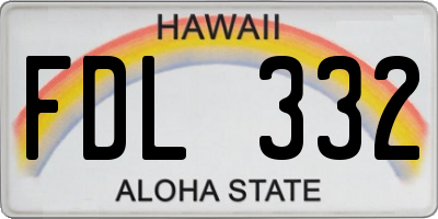 HI license plate FDL332