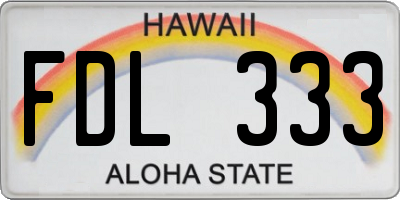 HI license plate FDL333