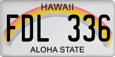 HI license plate FDL336