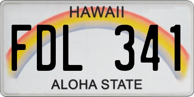 HI license plate FDL341