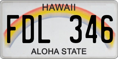 HI license plate FDL346
