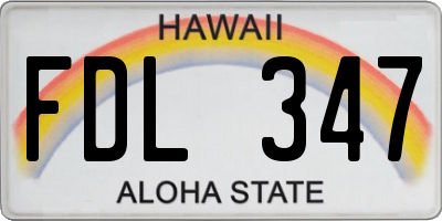 HI license plate FDL347