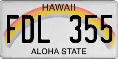 HI license plate FDL355