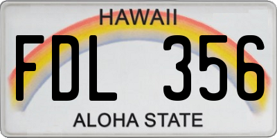 HI license plate FDL356