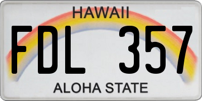 HI license plate FDL357