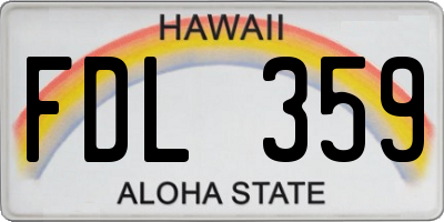 HI license plate FDL359