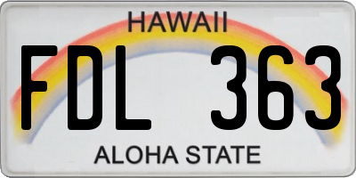 HI license plate FDL363