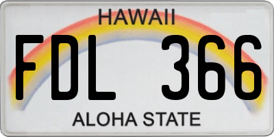 HI license plate FDL366