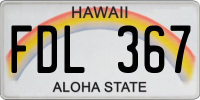 HI license plate FDL367