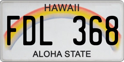HI license plate FDL368