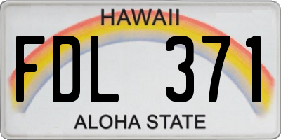 HI license plate FDL371