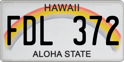 HI license plate FDL372