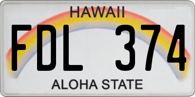 HI license plate FDL374