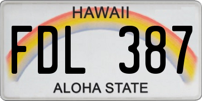 HI license plate FDL387