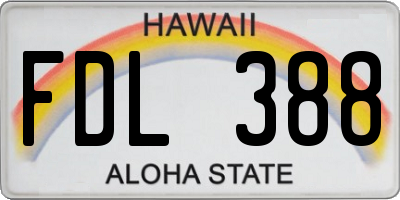 HI license plate FDL388