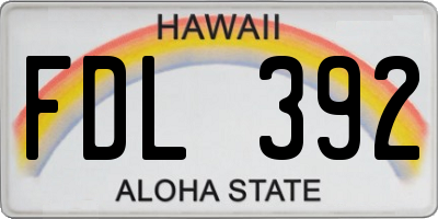 HI license plate FDL392