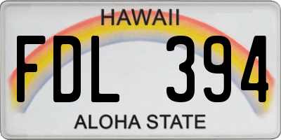HI license plate FDL394