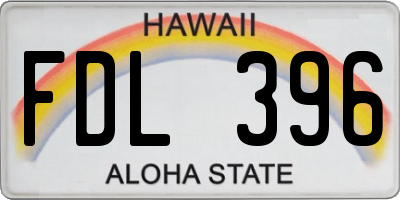 HI license plate FDL396