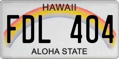 HI license plate FDL404