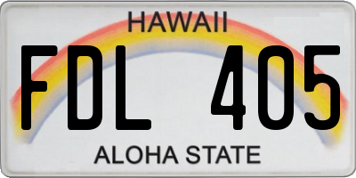HI license plate FDL405