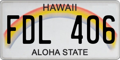 HI license plate FDL406