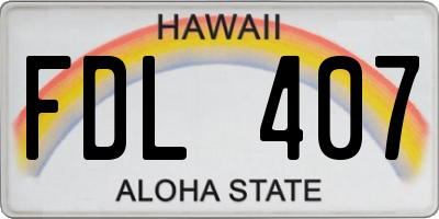 HI license plate FDL407