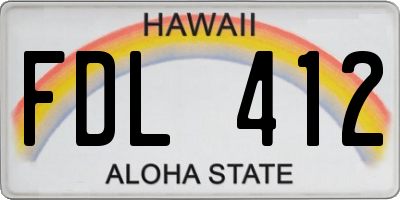 HI license plate FDL412