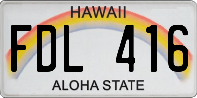 HI license plate FDL416
