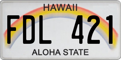 HI license plate FDL421
