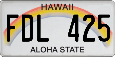 HI license plate FDL425