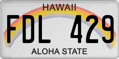 HI license plate FDL429