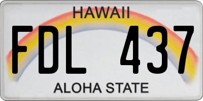 HI license plate FDL437