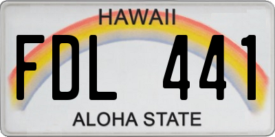 HI license plate FDL441