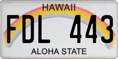 HI license plate FDL443