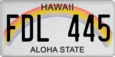 HI license plate FDL445