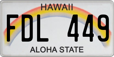 HI license plate FDL449