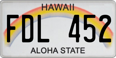 HI license plate FDL452