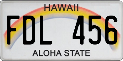 HI license plate FDL456