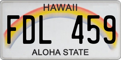 HI license plate FDL459