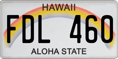 HI license plate FDL460